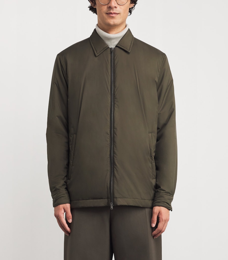 Green Water-Resistant Ecoage Bomber Jacket