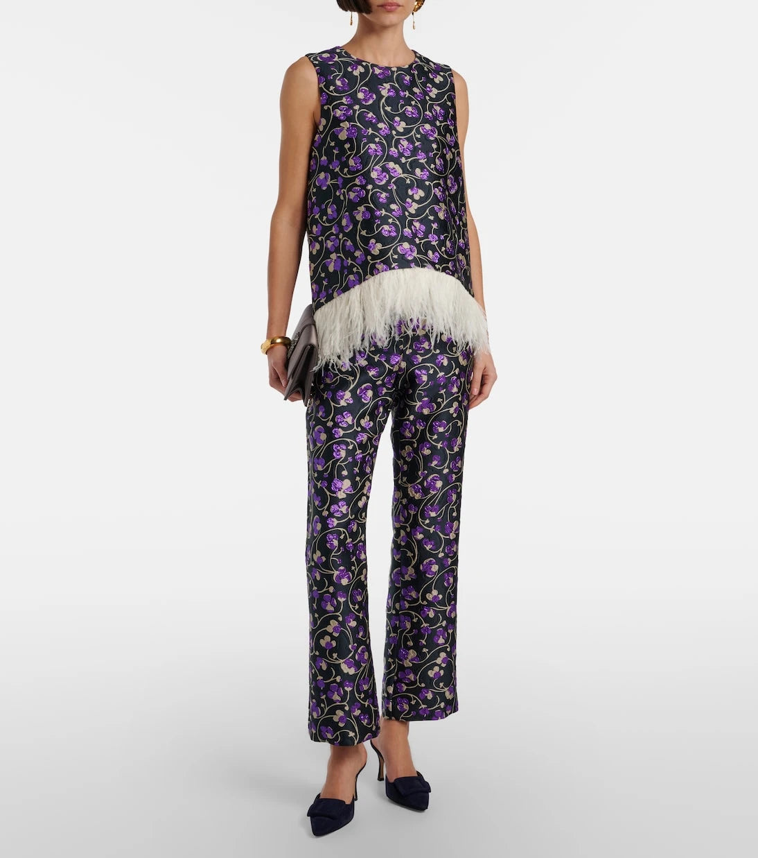 La DoubleJ - 24/7 Honeysuckle jacquard straight pants