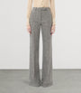 Valentino White Wool-Blend Speckled Wide-Leg Trousers
