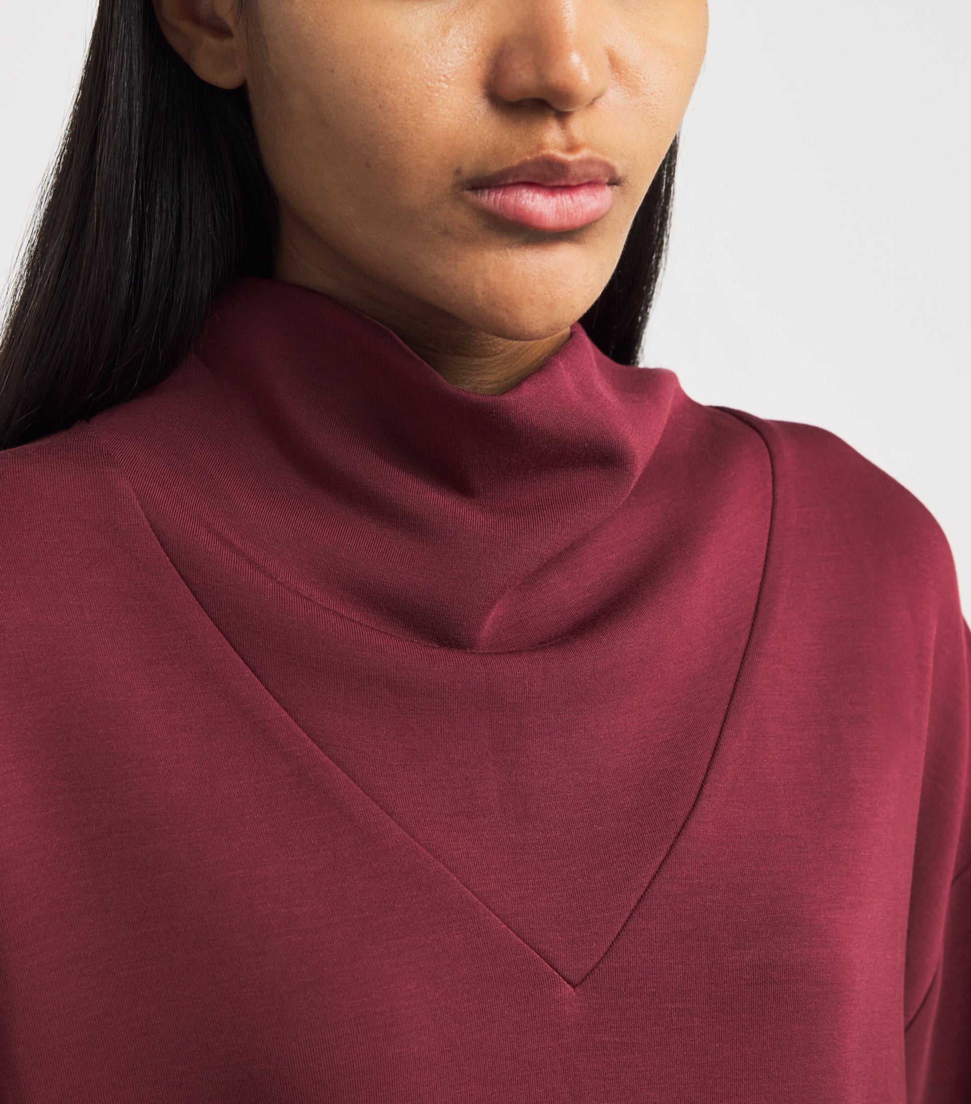 Varley Burgundy Cowl-Neck Betsy Sweatshirt
