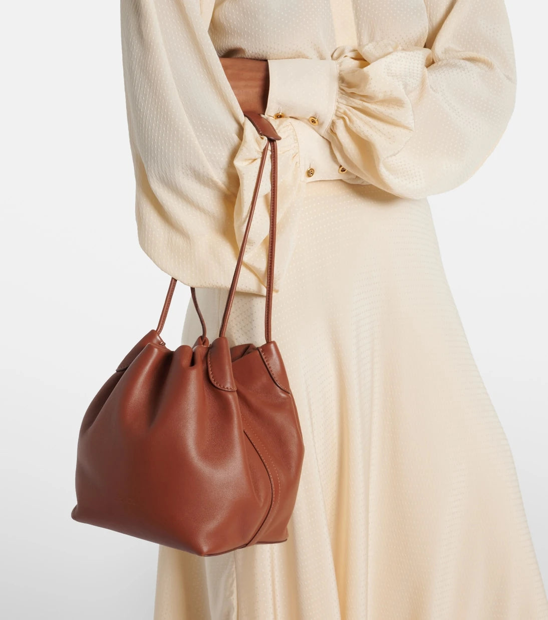 Loro Piana - Bale Softy Small leather bucket bag