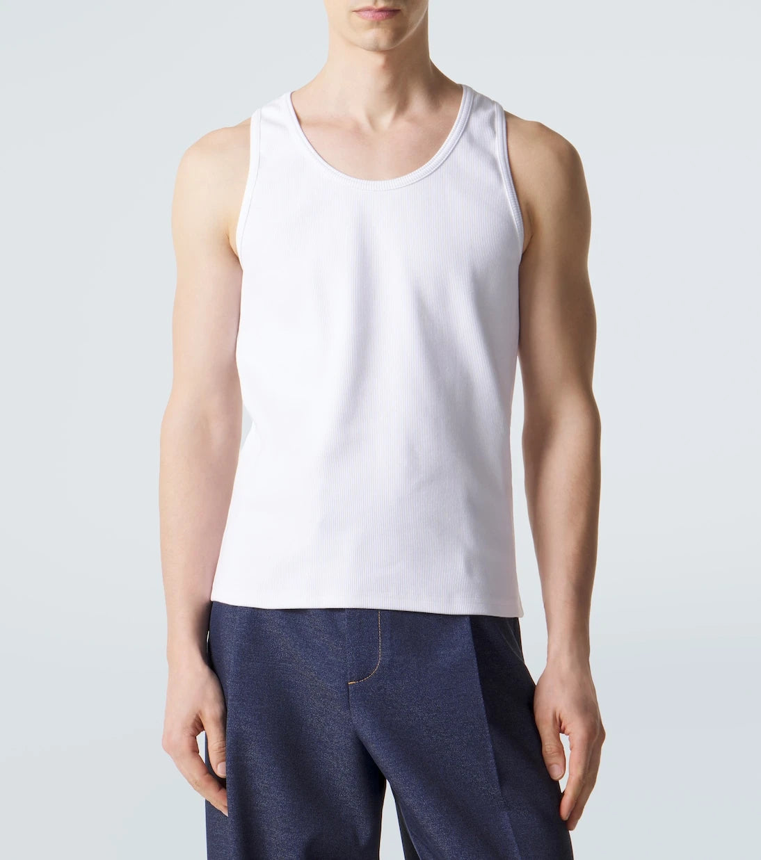 Bottega Veneta - Ribbed-knit cotton-blend tank top