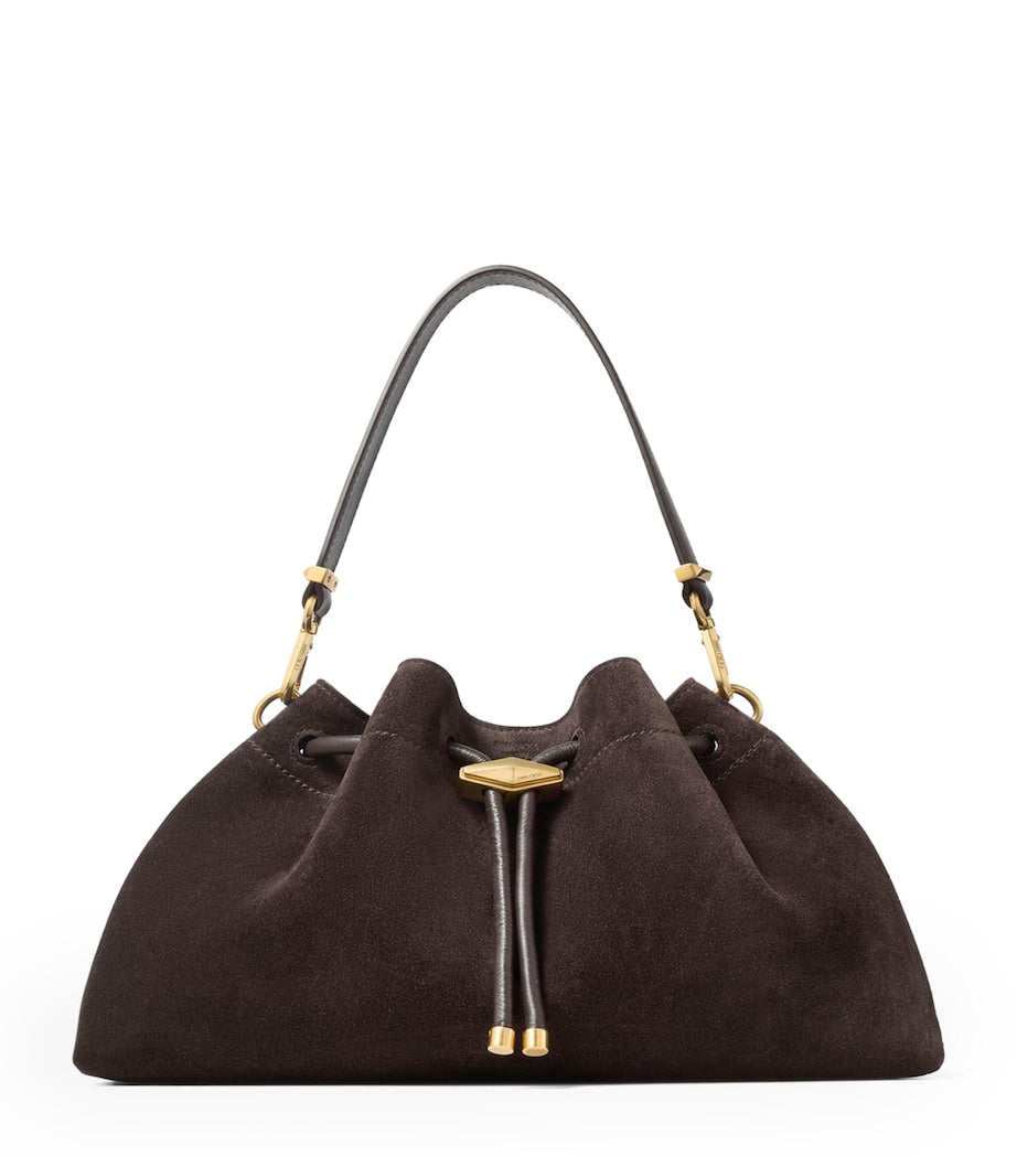 Jimmy Choo Brown Medium Cinch Suede Shoulder Bag