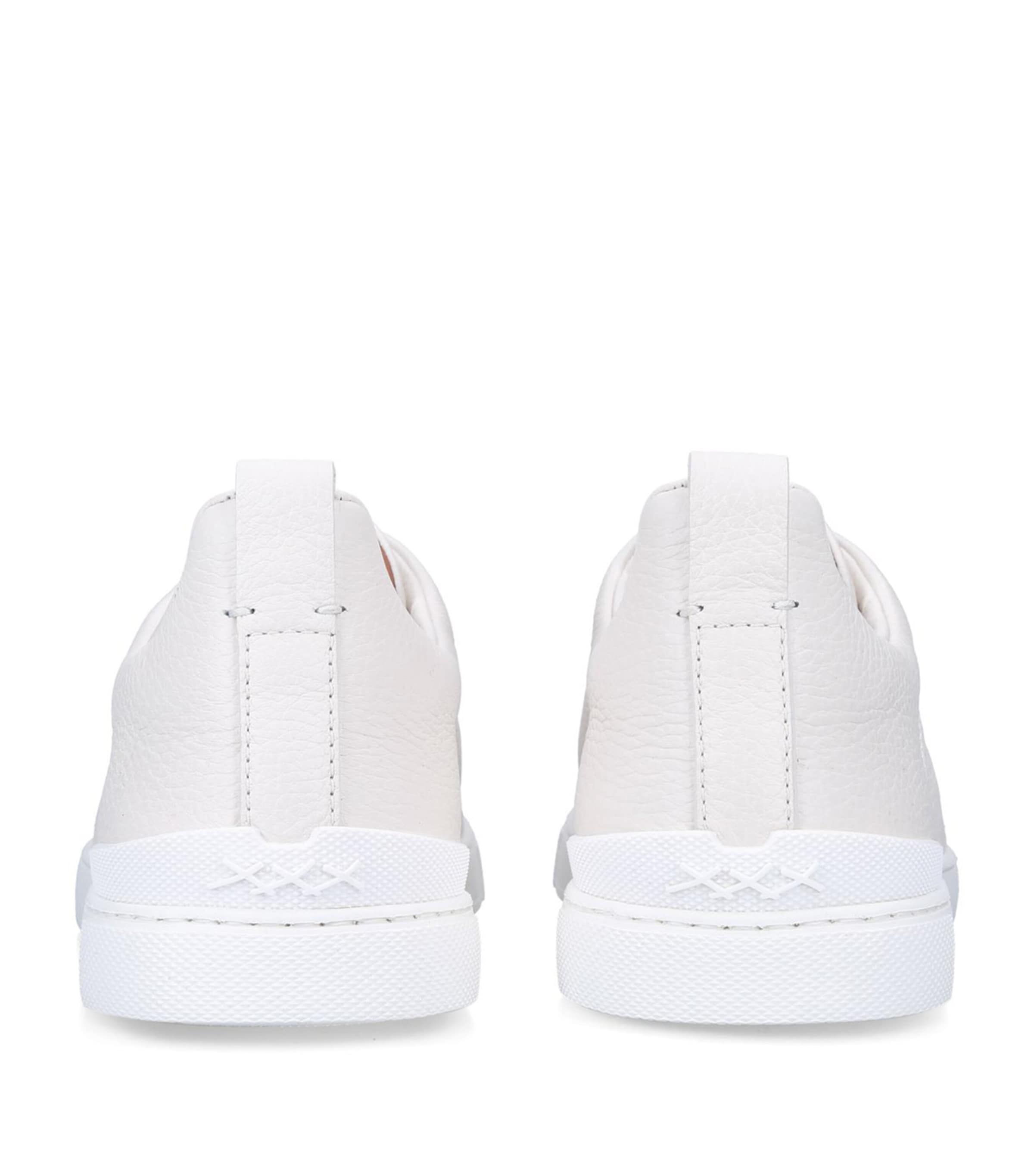 Zegna Leather Triple Stitch Sneakers