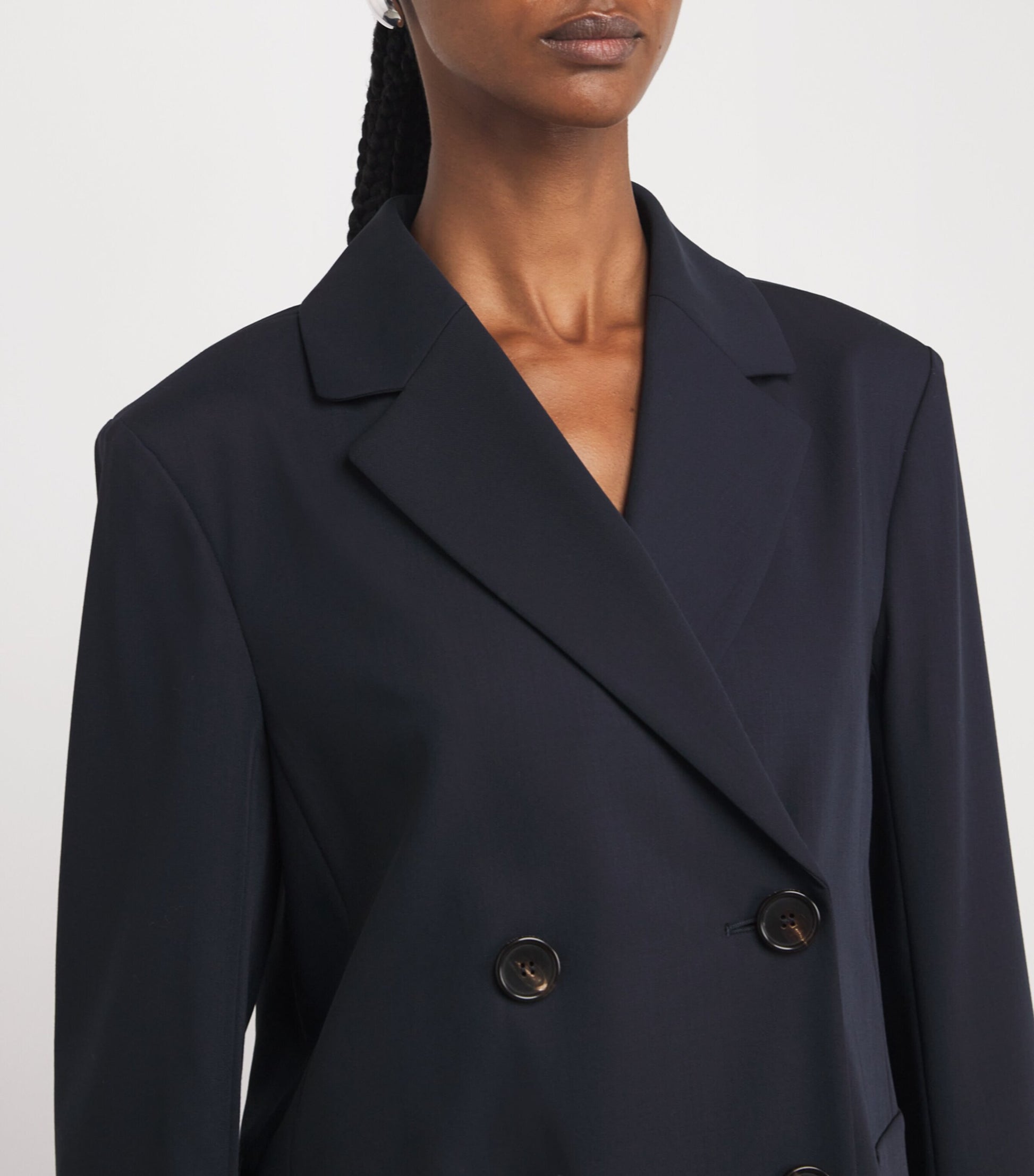 Max Mara Blue Wool Double-Breasted Blazer