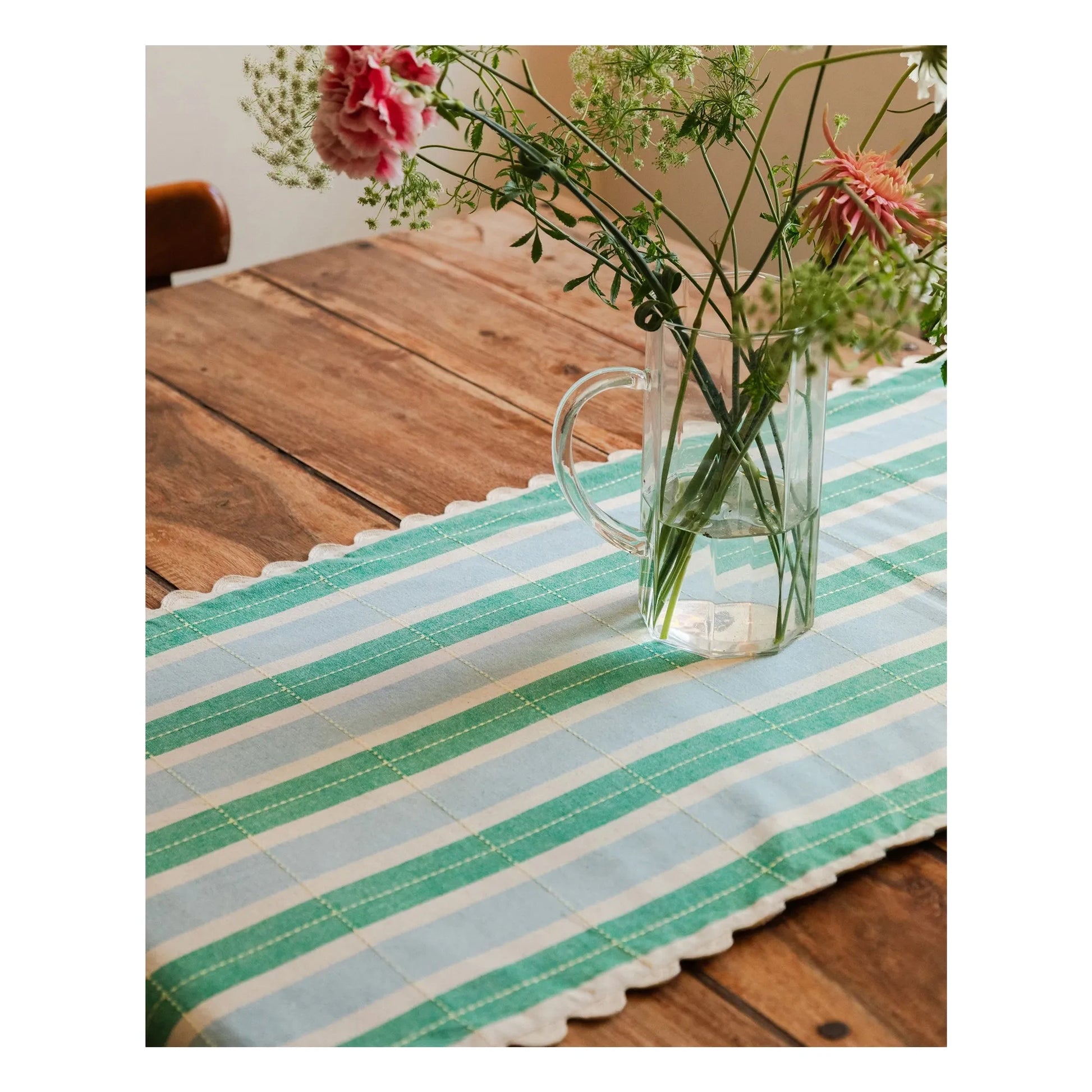 Tarta Gelatina - Organic cotton table runner | Blue