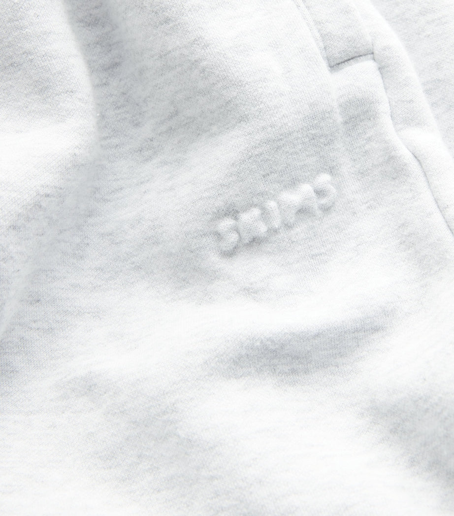 Skims Grey Cotton-Blend Fleece Straight Sweatpants