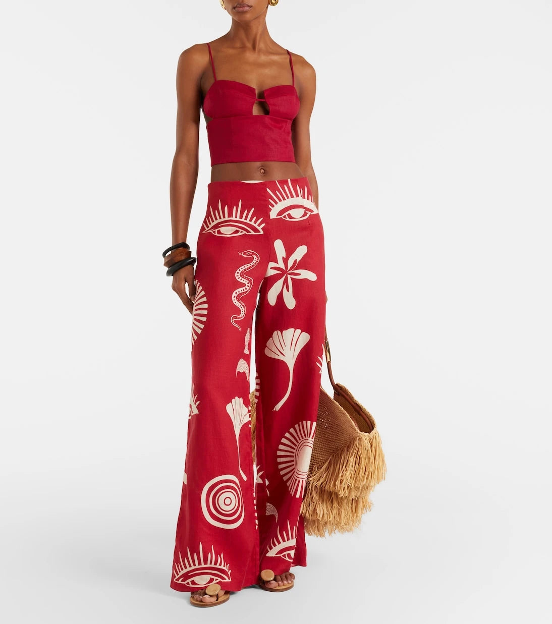 Cala de la Cruz - Imperia cutout linen crop top