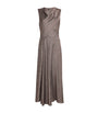 Vince Brown Satin Cowl-Neck Maxi Dress