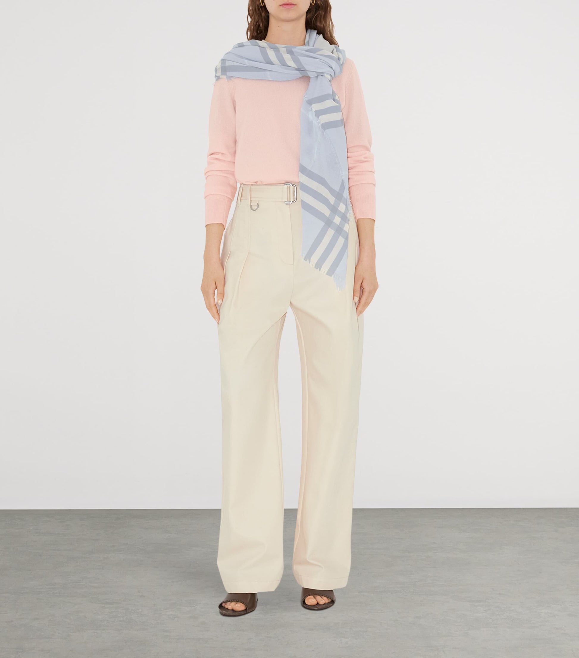 Burberry Wool Wide Check Scarf