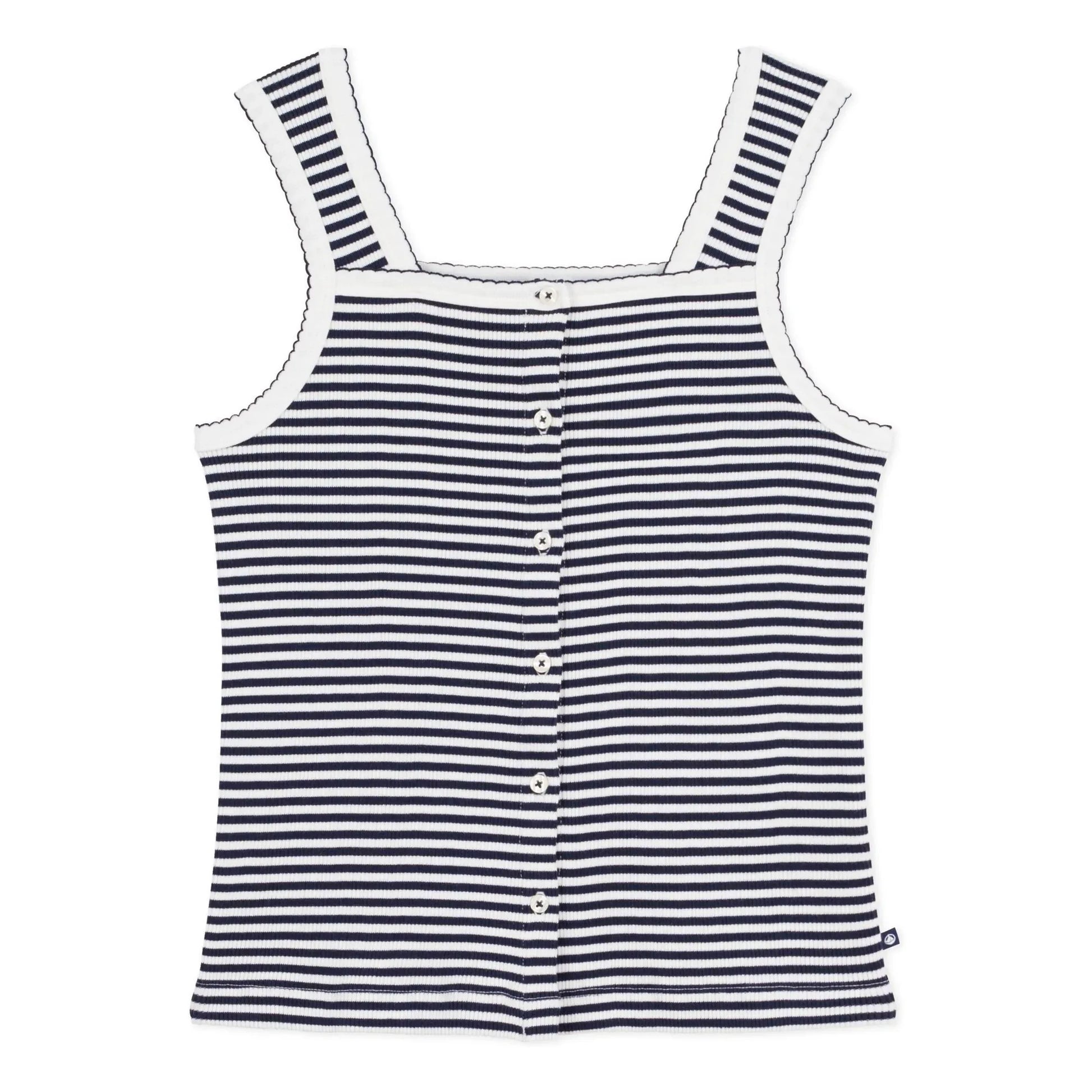 Petit Bateau - Striped Rib Tank Top | Navy blue