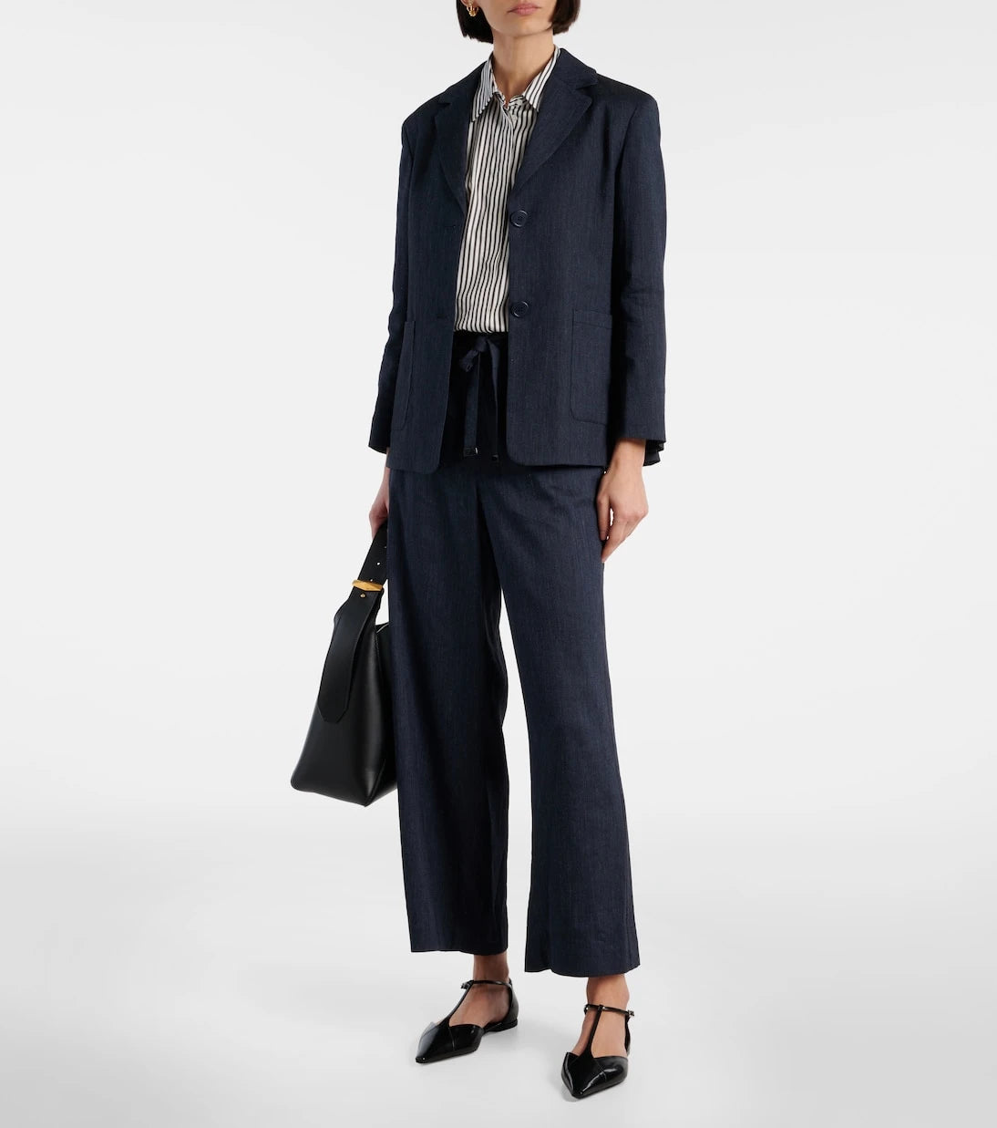 'S Max Mara - Derna keten karışımlı dimi blazer