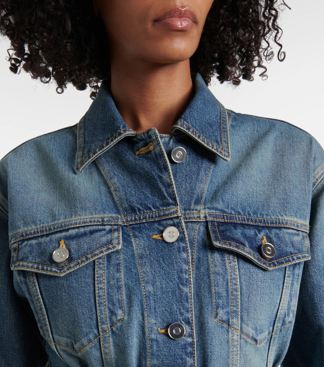 Alaïa - Peplum denim jacket