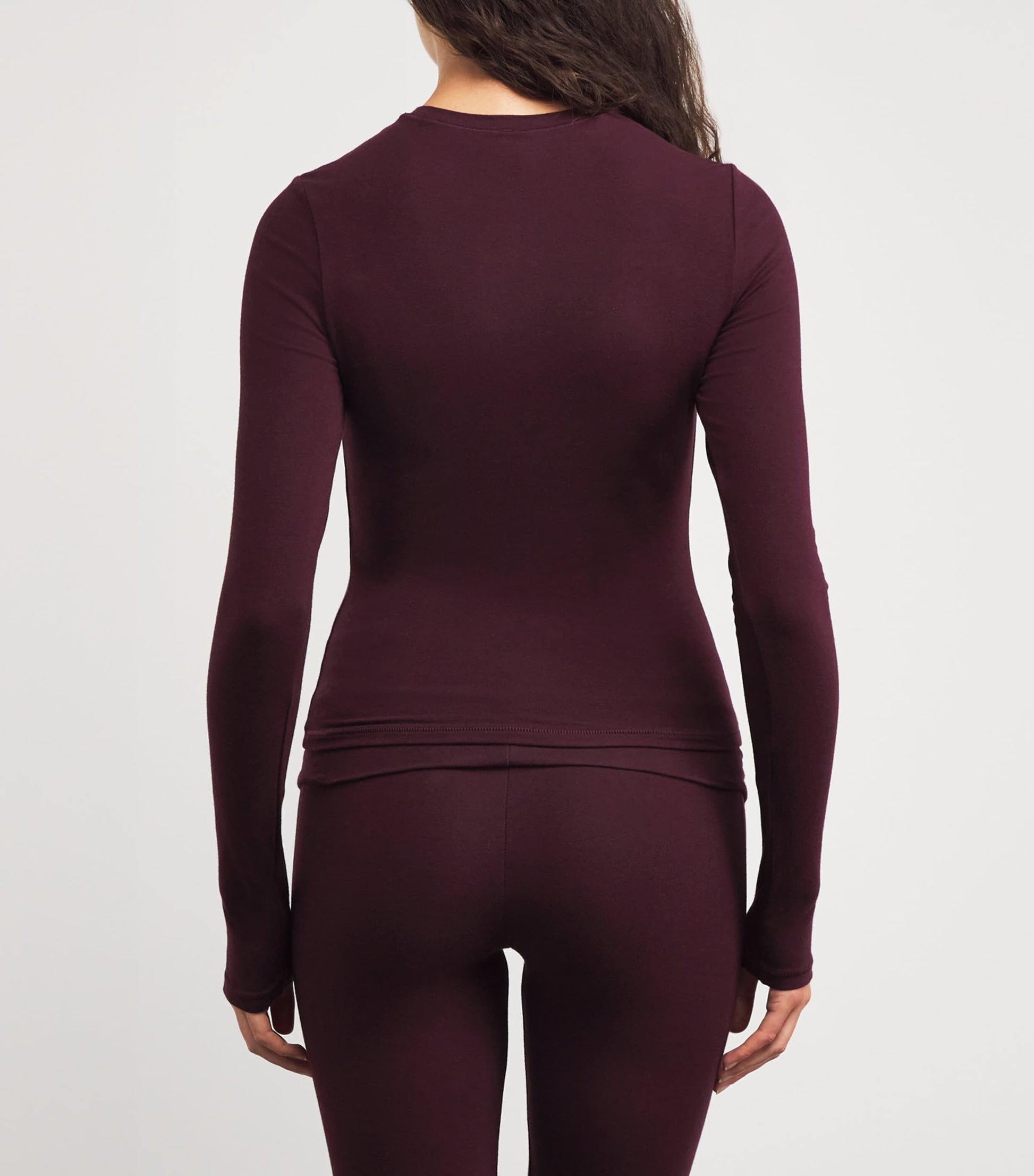 Skims Burgundy Cotton Jersey Long-Sleeve T-Shirt