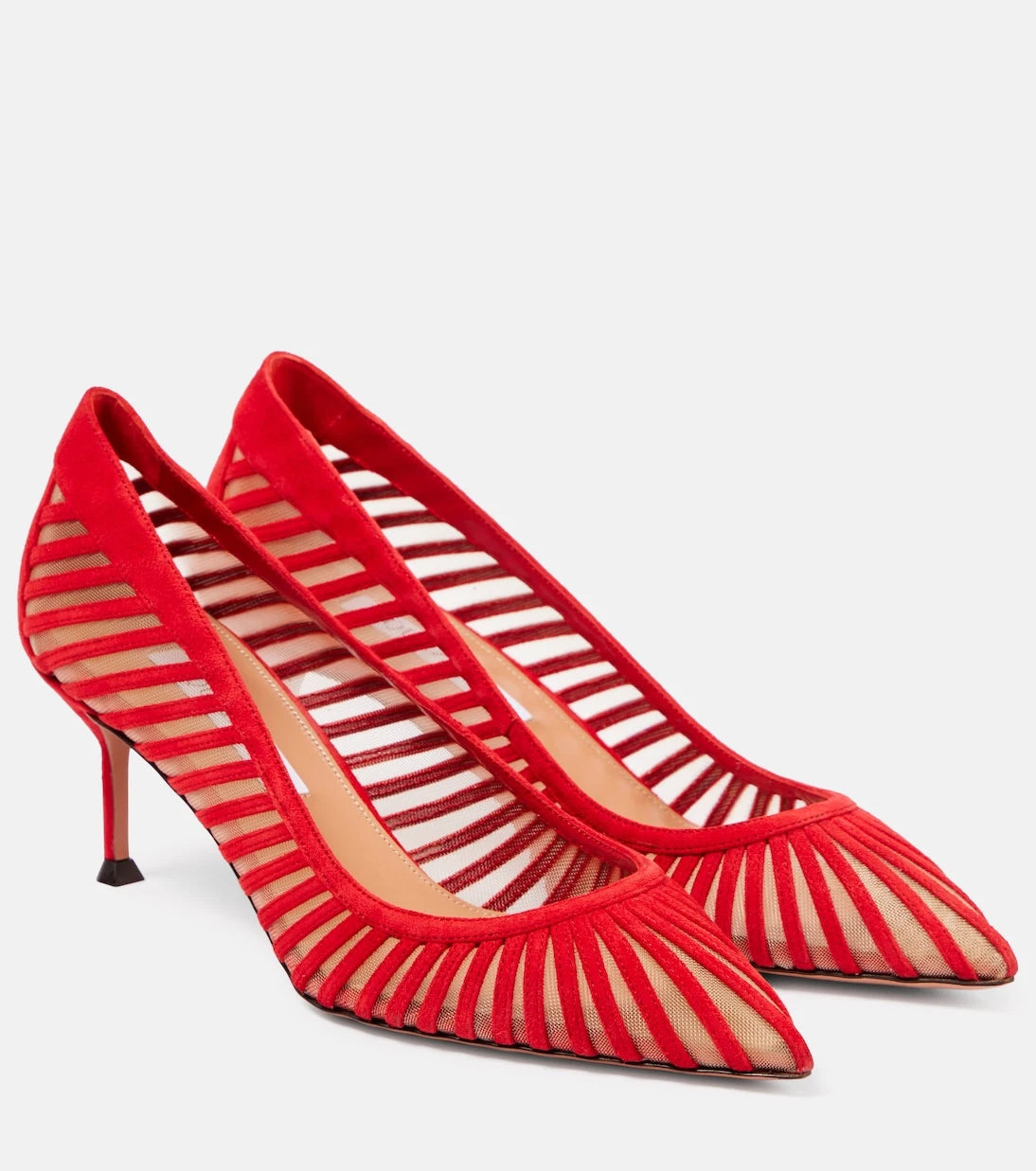 Aquazzura - Passions 65 suede and mesh pumps