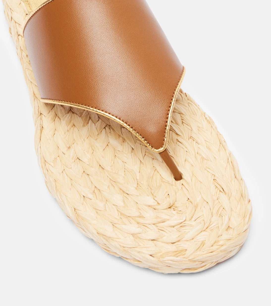 Paris Texas - Amalfi leather-trimmed espadrille slides