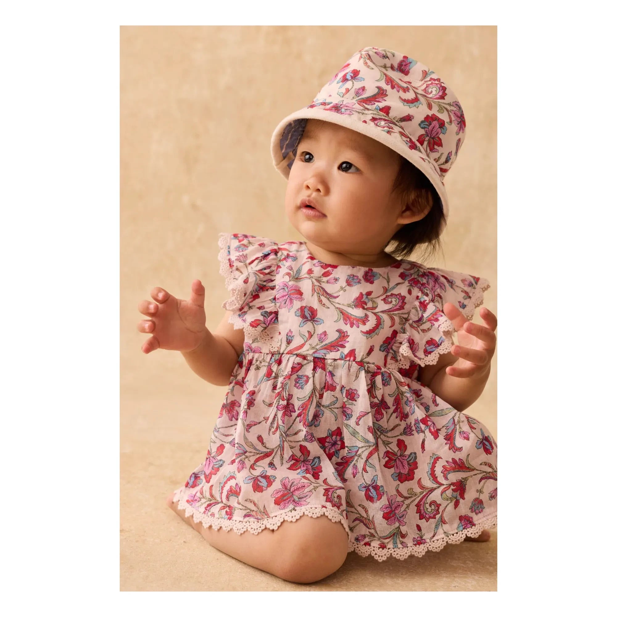 Louise Misha - Lajik Fleuri Organic Cotton Hat | Cream
