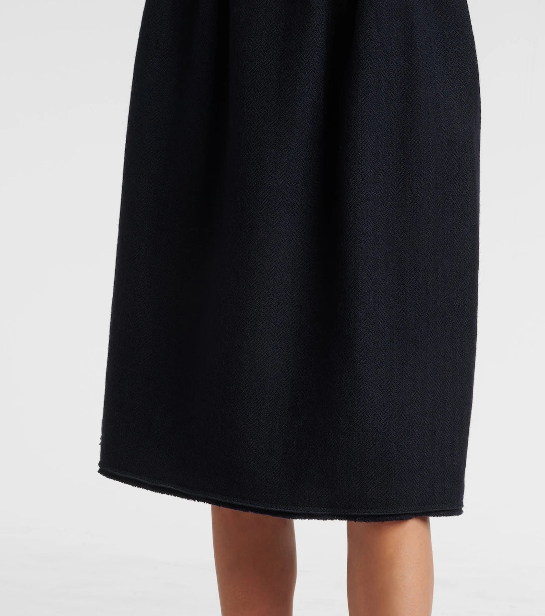 Prada - Chevron pleated virgin wool midi skirt