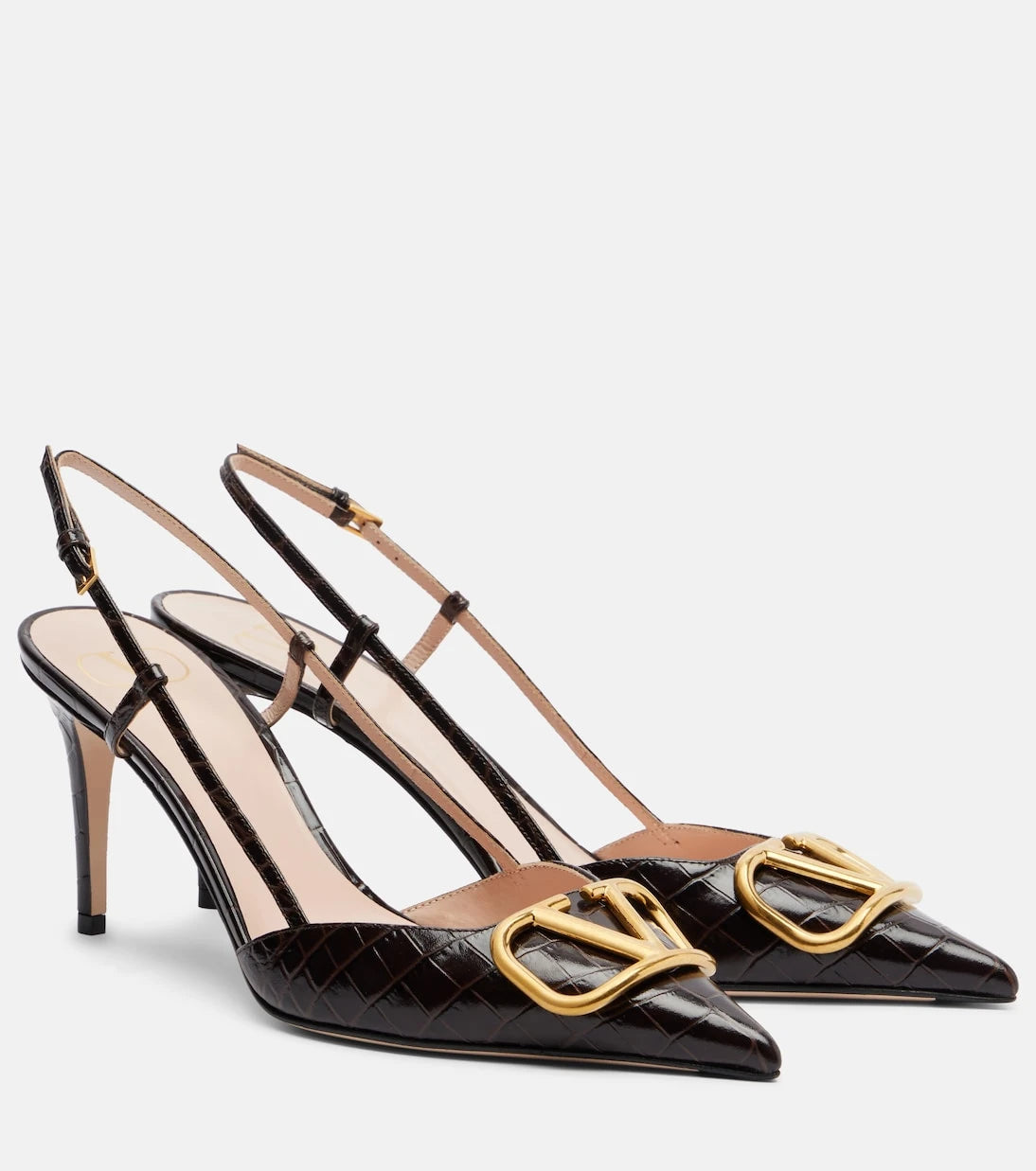 Valentino Garavani - VLogo 80 leather slingback pumps