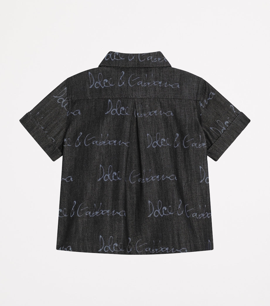 Denim Monogram Shirt (3-30 Months)