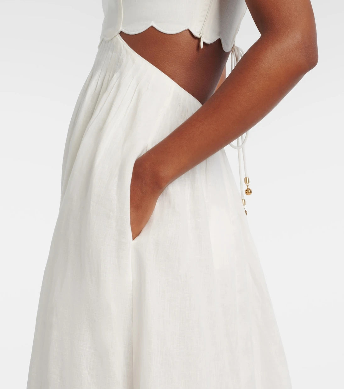 Zimmermann - Rhiannon scalloped linen midi dress