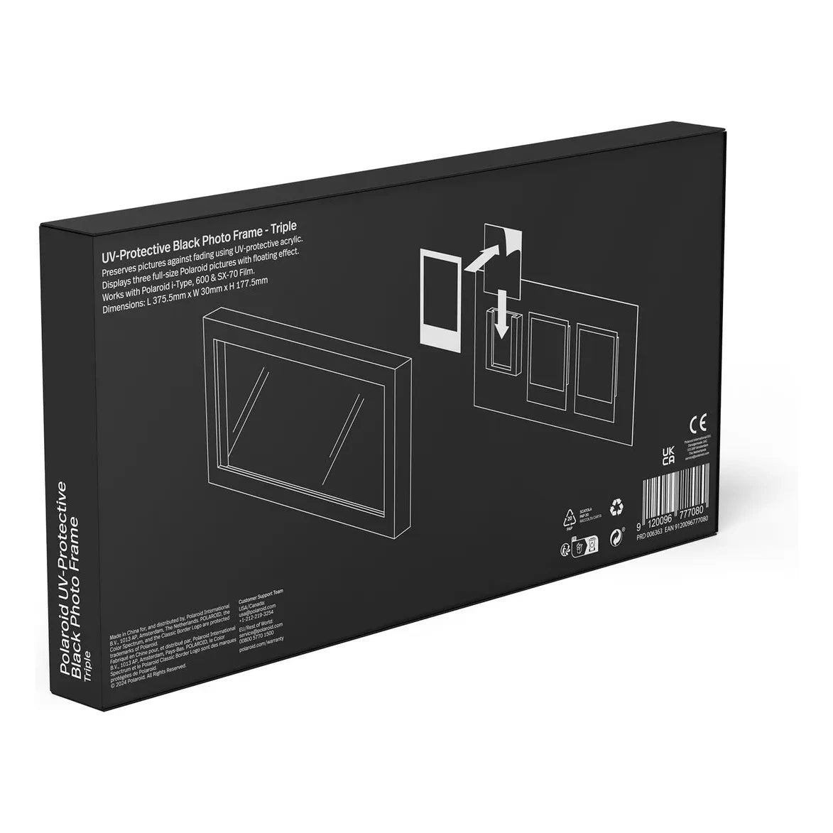 Polaroid - Photo frame for three Polaroids | Black