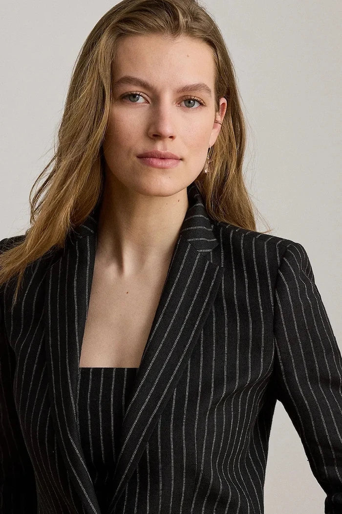 Lauren Ralph Lauren tek düğmeli kadın keten ceket