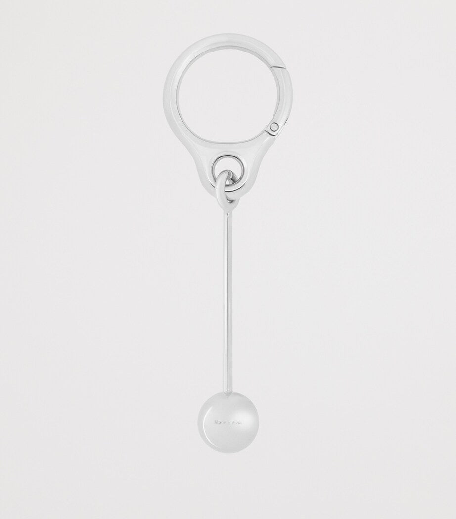 Silver Bar Pebble Keyring