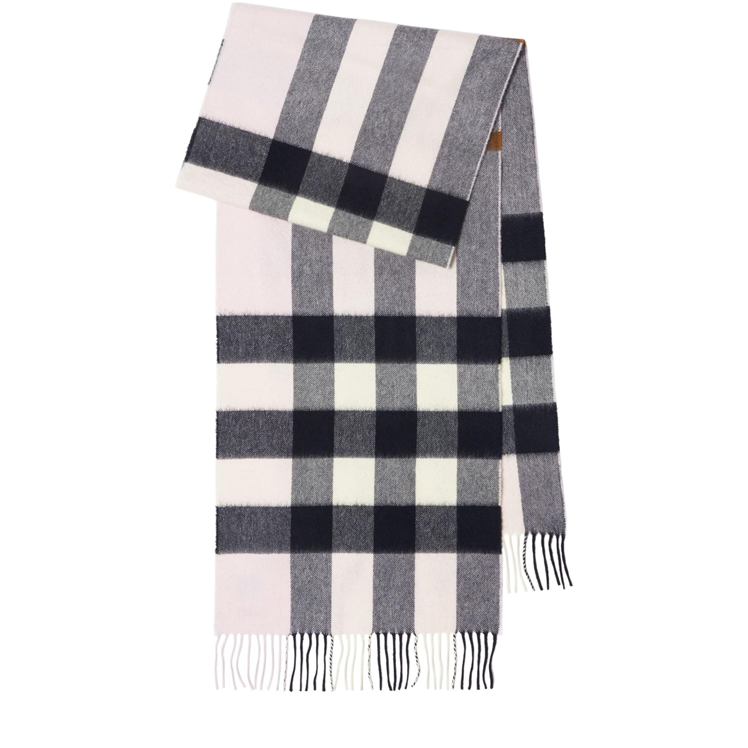 Pink Cashmere Check Scarf