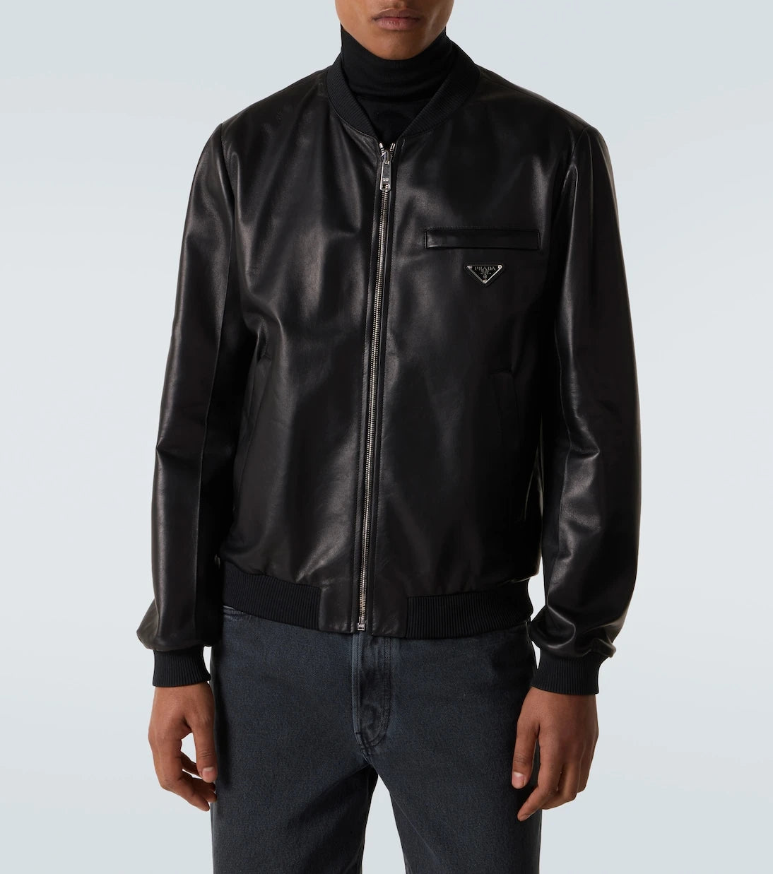 Prada - Leather bomber jacket
