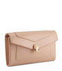 Beige Leather Serpenti Forever Long Wallet