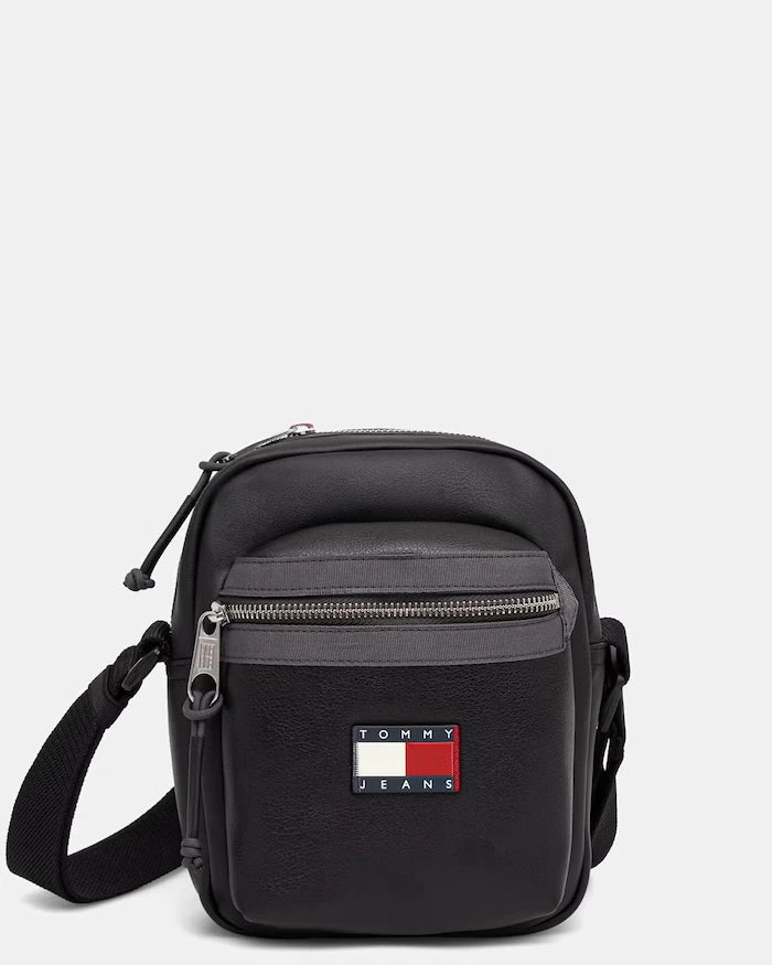 Tommy Jeans erkek suni deri omuz çantası