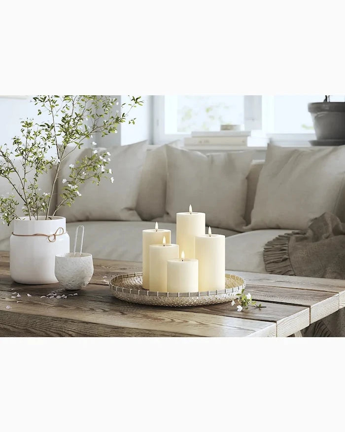 Led свещ Deluxe Homeart Cream Bloklys 5 x 15 cm