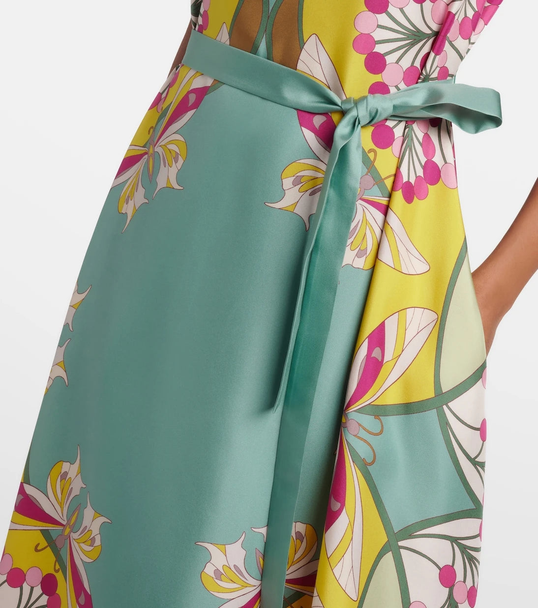 La DoubleJ - San Carlo printed silk satin midi dress