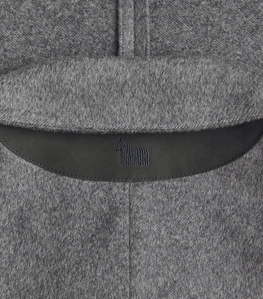 Blue Cashmere Single-Breasted Coat
