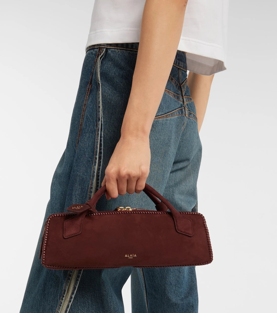 Alaïa - Le Teckel Small suede clutch