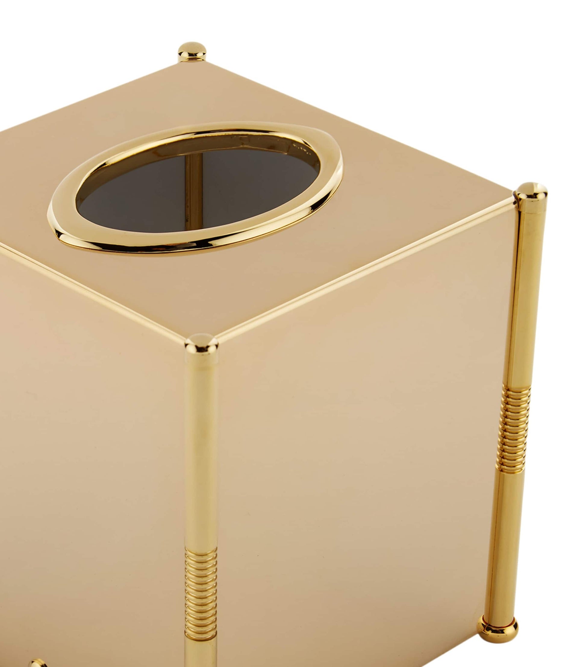 ZODIAC Cylinder Gold-Plated Tissue Box