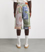 Linen-Cotton Bandana Print Shorts