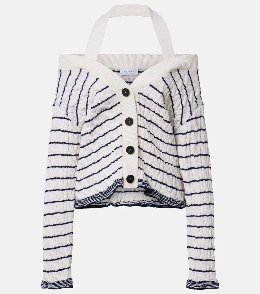 McQueen - Cable-knit striped cardigan