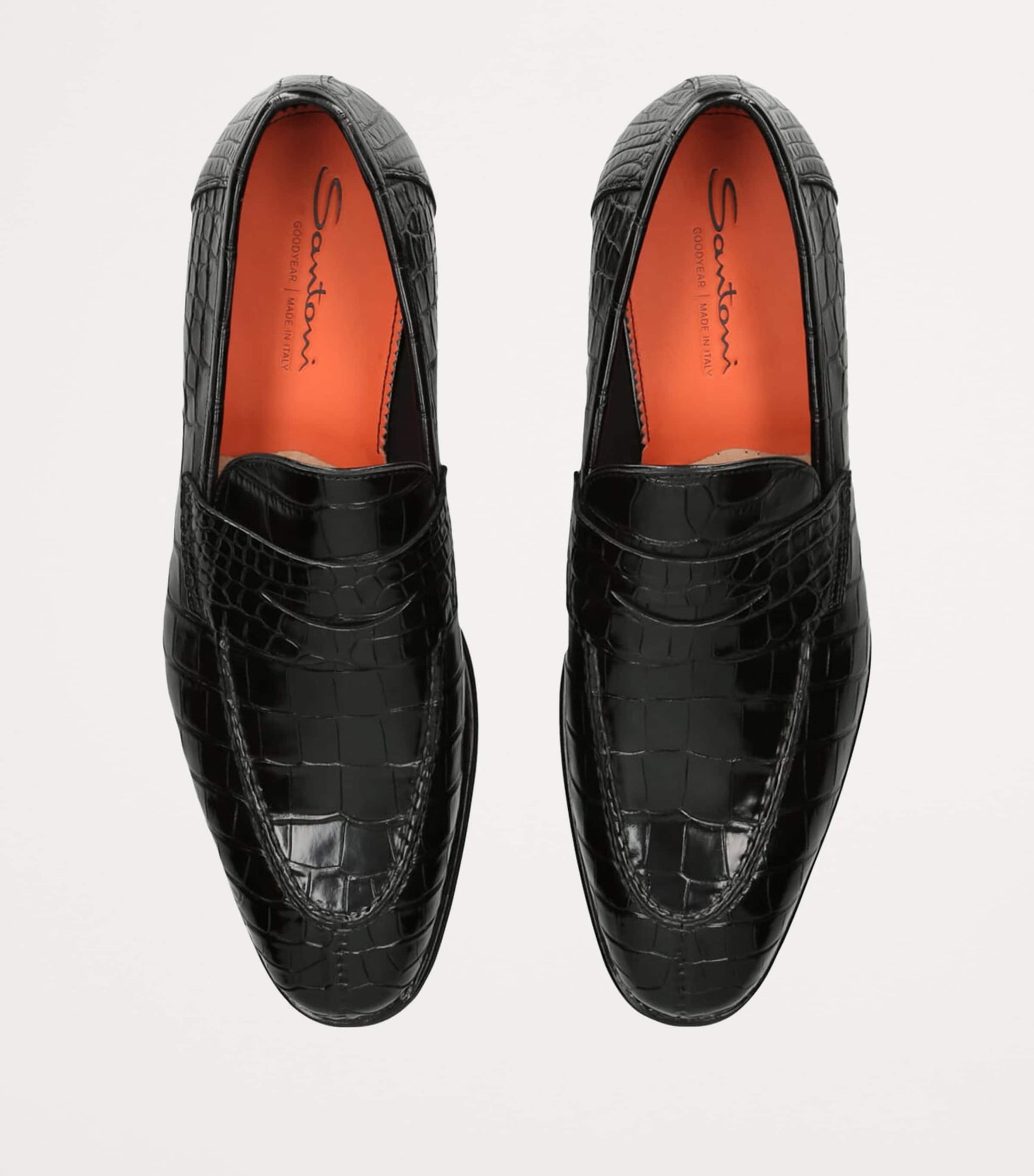Crocodile Skin Duke Penny Loafers