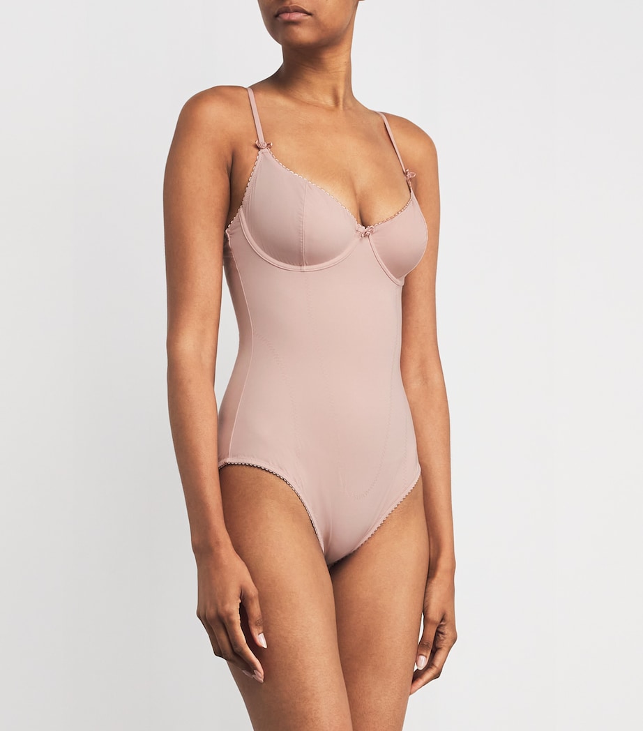 Skims Pink Vintage Shapewear Demi Brief Bodysuit