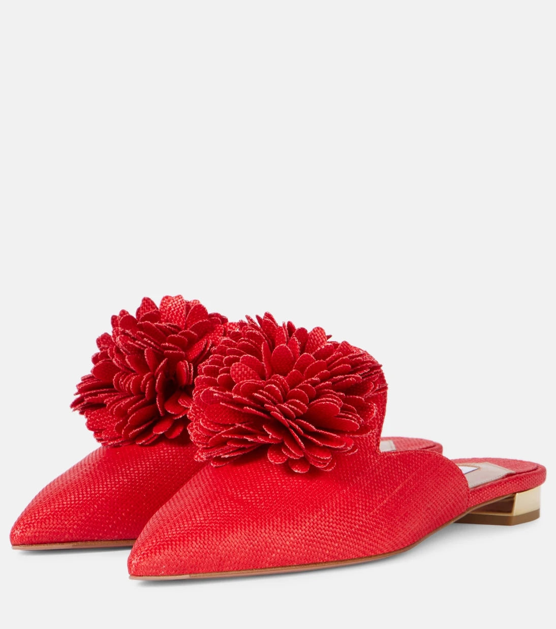 Aquazzura - حذاء ميولز مزين بتطريز الكوتور