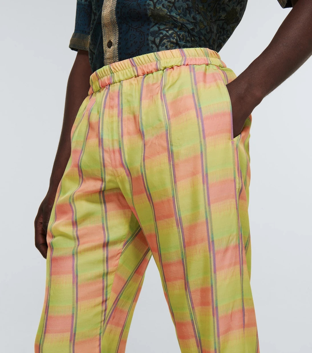 Dries Van Noten - Ekose düz paça pantolon