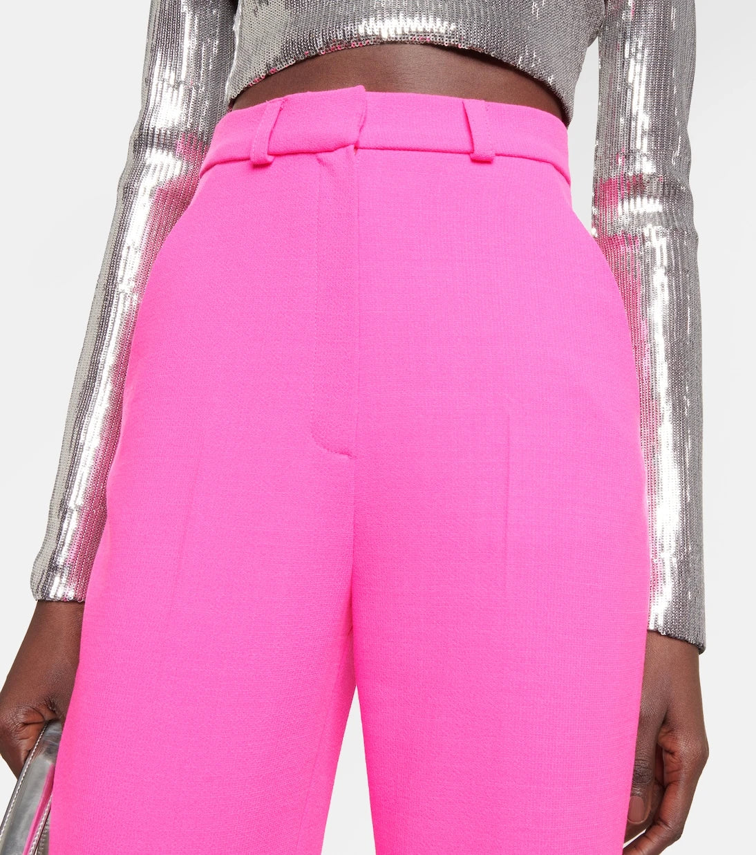 David Koma - High-rise flared wool-blend pants
