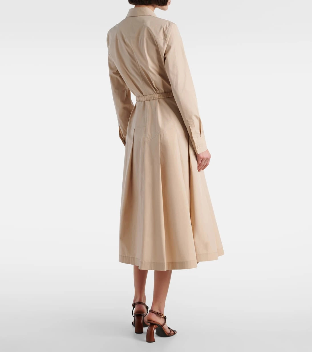 Tory Burch - Pleated cotton-blend shirt dress