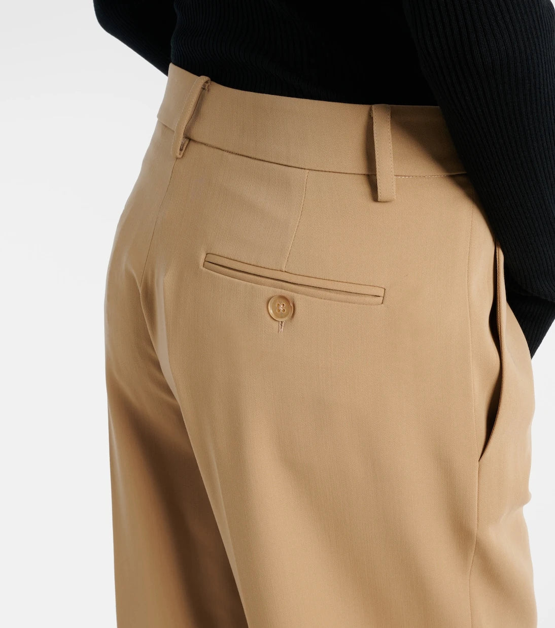 Ralph Lauren Collection - بنطال كورين صوف بقصّة واسعة وخصر منخفض
