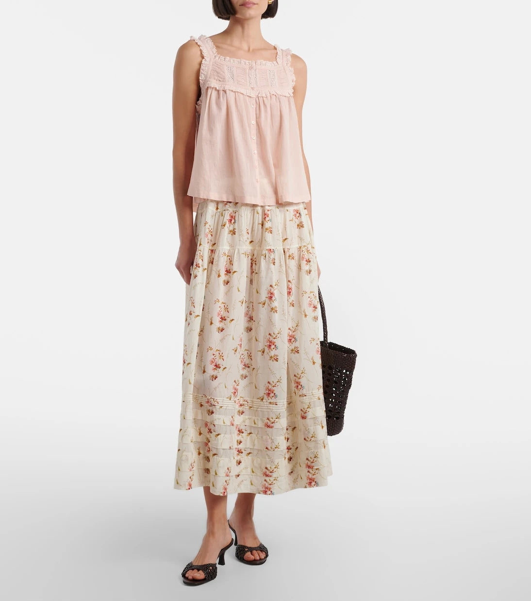 Dôen - Fidella lace-trimmed cotton top
