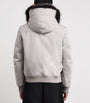 Yves Salomon White Down Coyote Fur-Trim Parka