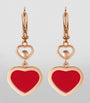 Rose Gold, Carnelian and Diamond Happy Hearts Earrings