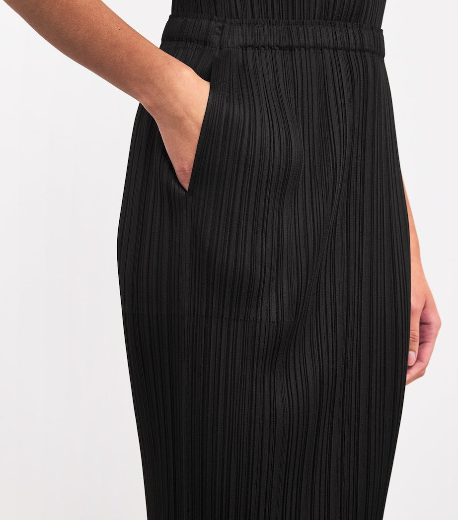 Pleats Please Issey Miyake Black Basics Midi Skirt
